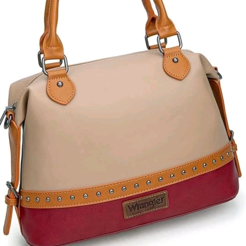 Wrangler Montana West Store Wrangler Tow-tone Satchel  Medium Tote Bag and  Cros - Picture 6 of 9